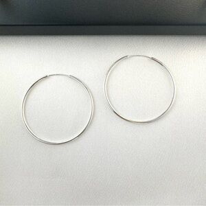 50mm Silver Hoop Earrings for Women